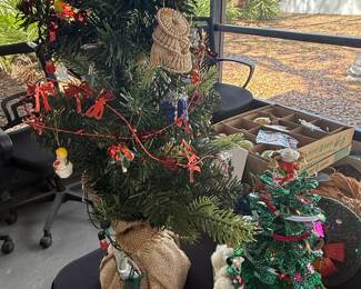 Vintage Christmas Tree with Ornaments and "Brite Star" Ornament Hangers