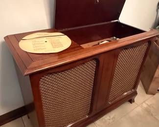 Mid-Century Modern Console Stereo with Pioneer Turntable