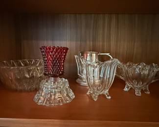 Victorian Glassware Set - Indiana Glass Diamond Point