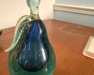Murano Art Glass Pear Paperweight