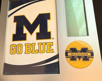 University of Michigan Wolverines "Go Blue" Photo Frame with Digital Clock