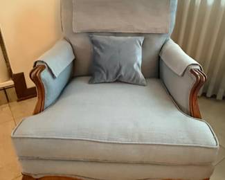 French Provincial Louis XV Style Bergere Armchair