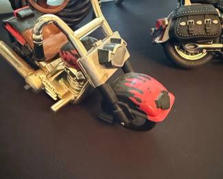 Custom Chopper Motorcycle Model with Flame Decals