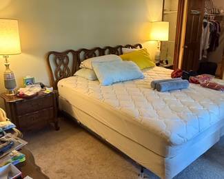 Vintage Wooden Bedroom Set with Headboard and Dresser