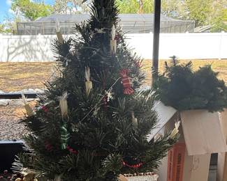 Pre-lit Artificial Christmas Tree with Ornaments