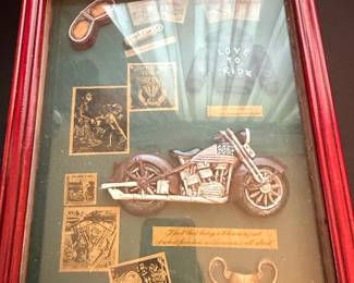 Harley-Davidson Framed Motorcycle Memorabilia Display