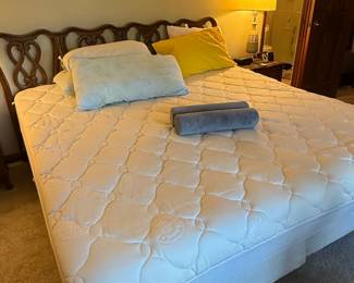 Vintage Wooden Headboard and Mattress Set