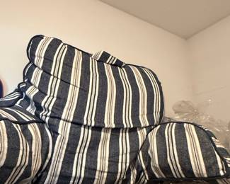 Navy Blue Striped Bolster Pillow