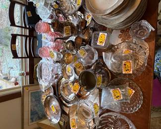 Assortment of silver, crystal and china 