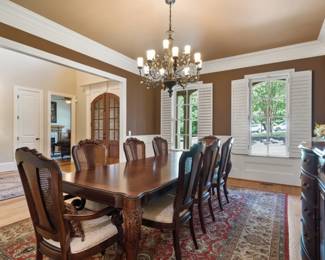 Thomasville Dining Table and 8 chairs with matching sideboard