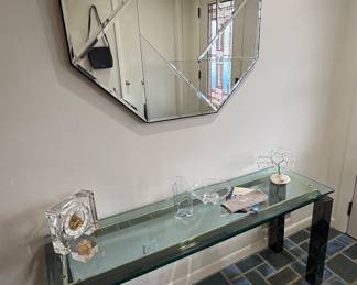 Modern Glass Top Console Table