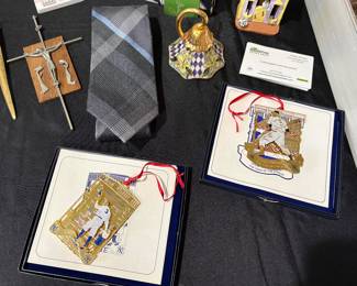 Brass NY Yankee Collectible Ornaments 