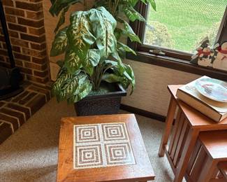 MCM Tile Top Accent Table 