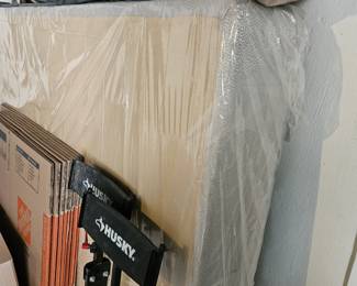 Full size box spring and 2 metal bed frames
