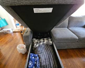 Pull out couch with storage under chaise