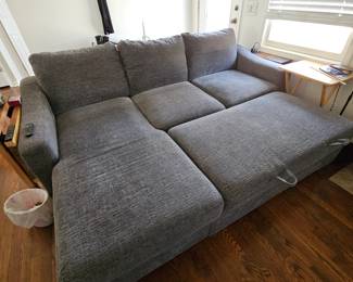 Pull out couch with storage under chaise