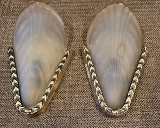 Antique French Deco Shell Sconces circa 1930s