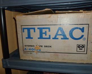 Vintage reel to reel tape deck in box