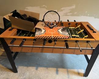 multi game table / foos ball/ping pong/basketball/air hockey