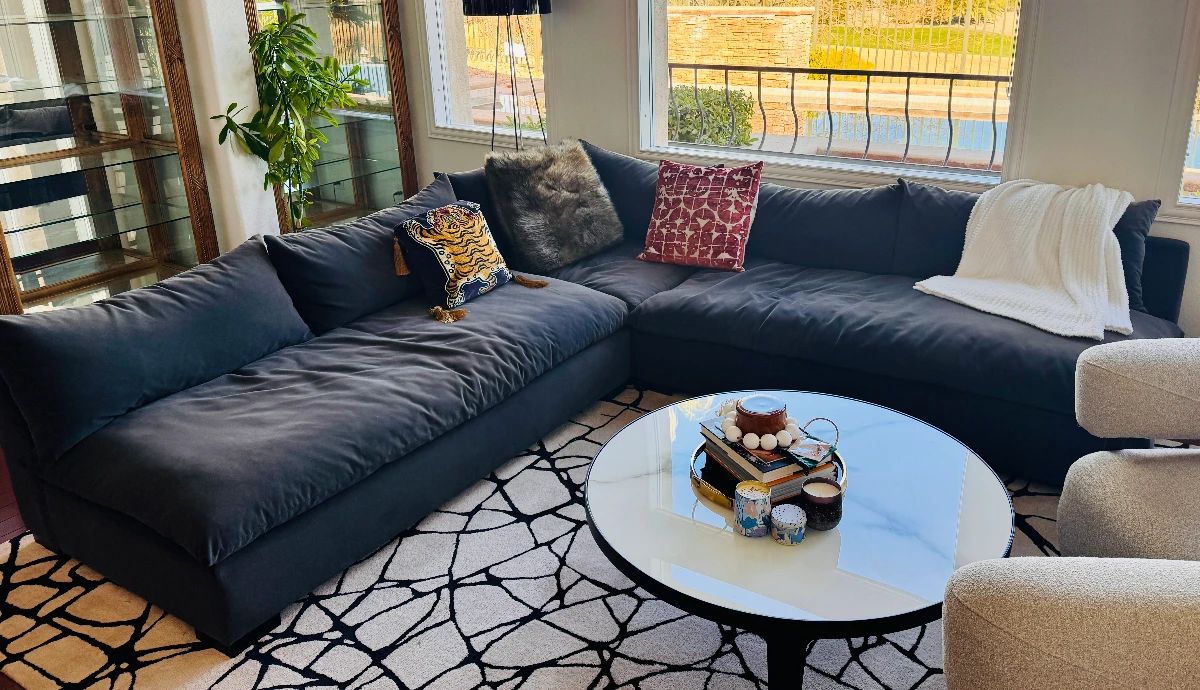 Four Hands Charcoal Fabric Sectional  Size" 31.5"H x 134"W x 134"D 