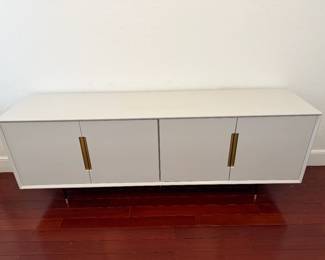 Sunpan Ivory Modern Sideboard / Media Console – Brass Hardware – 74”