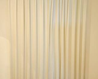 Custom Cream Linen Drapery Panels with Matte Black Hardware – Two Identical Sets 108” high x 72” wide