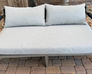 Four Hands Outdoor Loveseat – Stone Grey Fabric 63” W x 34” D x 33” H