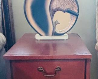 Three Drawer End Table - Elephant Table Lamp