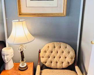 Vintage Floral Upholstered Arm Chair