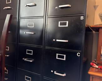 4 drawer black file cabinets in excellent condition 