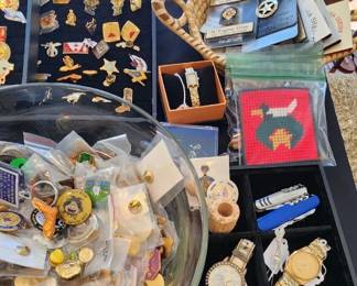 Masonic Pins, name badges, kitsch