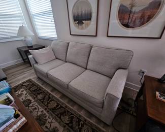 Matches the kitchen set and bar stools with the cushion color. Two piece set sofa and loveseat, pet free smoke free