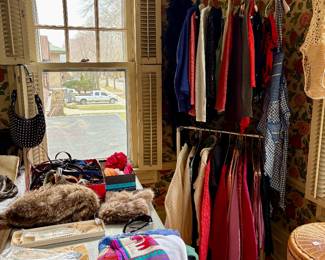 Vintage clothes, scarves, belts