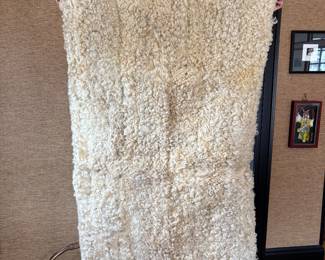 Curly lamb blanket with wool back, Made in Scotland