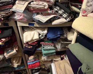 Large Lot Quilting & Sewing Fabric Cotton Prints Plaids Craft Material Assortment