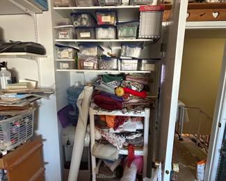 Large Sewing Notions Lot Ric Rac Elastic Snaps Trim Craft Supplies in Storage Bins