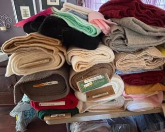 Huge Fabric Lot Plush Felt Faux Fur Fleece Daisy Kingdom Winnie Pooh Sewing