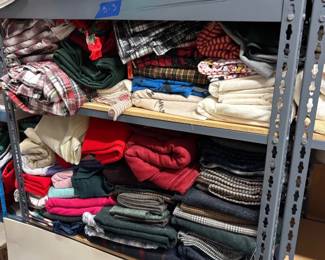 Huge Fabric Sewing Craft Lot Wool Flannel Plaid Upholstery Material Estate Sewing Cleanout