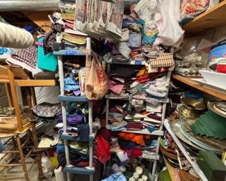 Huge Sewing Fabric Craft Lot Quilting Material Holiday Fabric Scrap Estate Cleanout