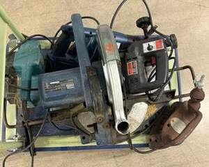 Ryobi TS1300 10” Miter Saw + Skil 4395 Jigsaw + Makita Tool Lot