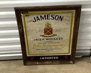 John Jameson Irish Whiskey Advertising Mirror Sign Bow Street Distillery Dublin
