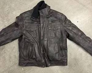 Vintage Real Leather Brown Distressed Motorcycle Jacket XL