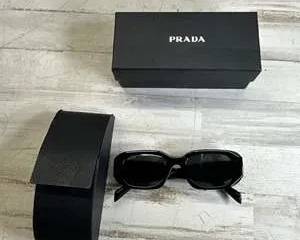  Prada Milano Black Rectangular Sunglasses w Case & Box Designer Eyewear unverified 
