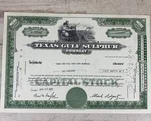 1971 Texas Gulf Sulphur Company Stock Certificate 1000 Shares