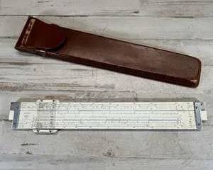Vintage Keuffel & Esser K&E Log Log Slide Rule with Leather Case