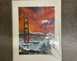 Golden Gate Bridge San Francisco Vintage Scenic Art Print Berkeley CA