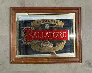Ballatore Spumante Italian Sparkling Wine Advertising Bar Mirror Wood Frame