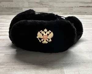  Russian Ushanka Fur Hat Double Headed Eagle Military Style Winter Cap