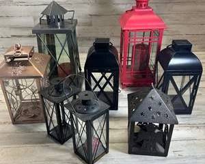Large Lot Decorative Metal Candle Lanterns Assorted Indoor Outdoor