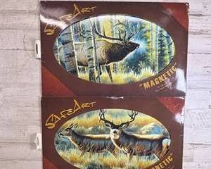 SafeArt Wildlife Magnetic Elk & Deer Truck Magnet Signs 11x17 Hunting Outdoor Decor Lot 2